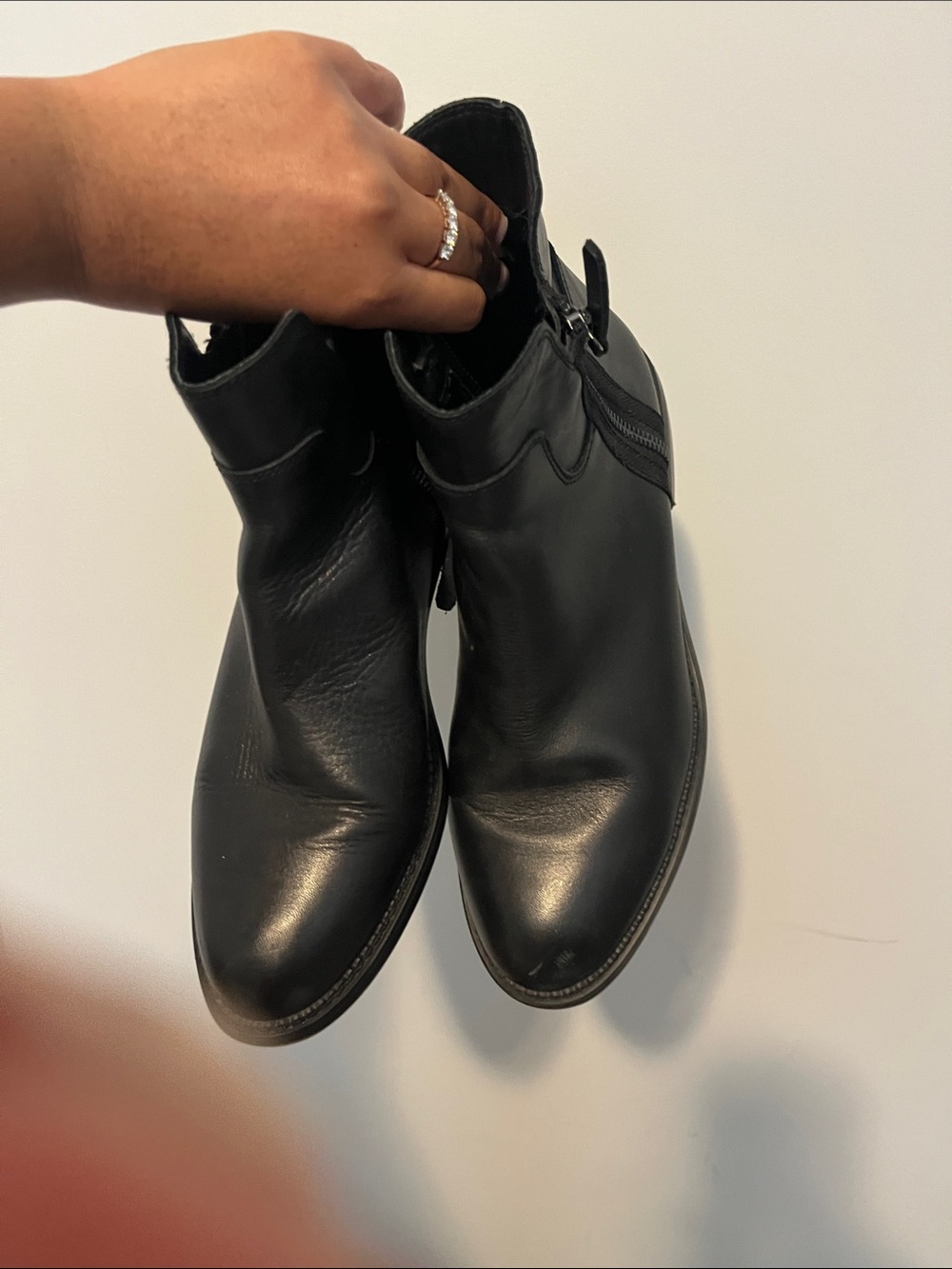 Franco Sarto Black Leather Ankle Booties